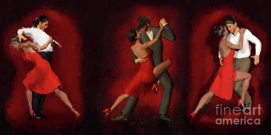 Dance Triptych Painting by John Edwards