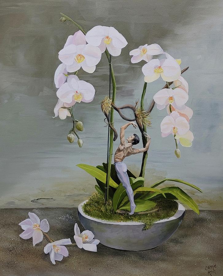Dance with Orchids Painting by Connie Rish