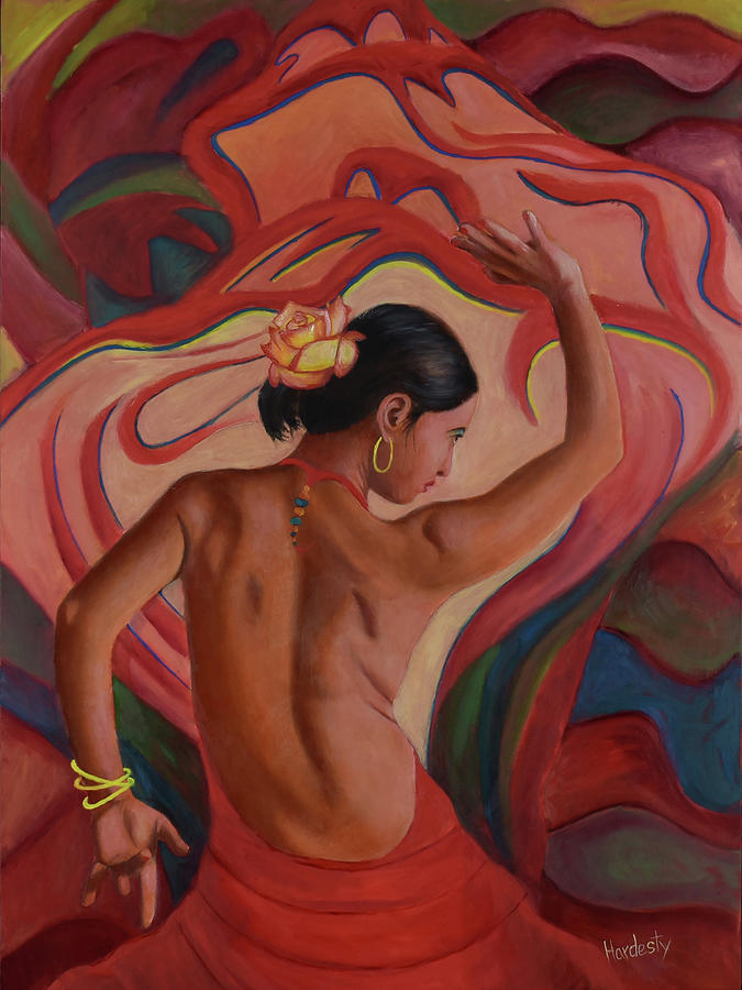 Tango dancer Painting by David Hardesty