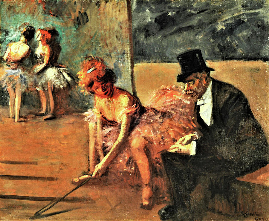 Celebrity Painting - Dancer and admirer behind the stage - Digital Remastered Edition by Jean-Louis Forain