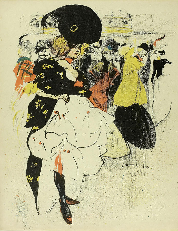 Dancer at the Moulin Rouge. Jacques Gaston Duchamp Villon, French, 1875-1963. Painting by Jacques Villon -1875-1963- Dancer at the Moulin Rouge. Jacques Gaston Duchamp Villon, French, 1875-1963. Painting by Jacques Villon -1875-1963-