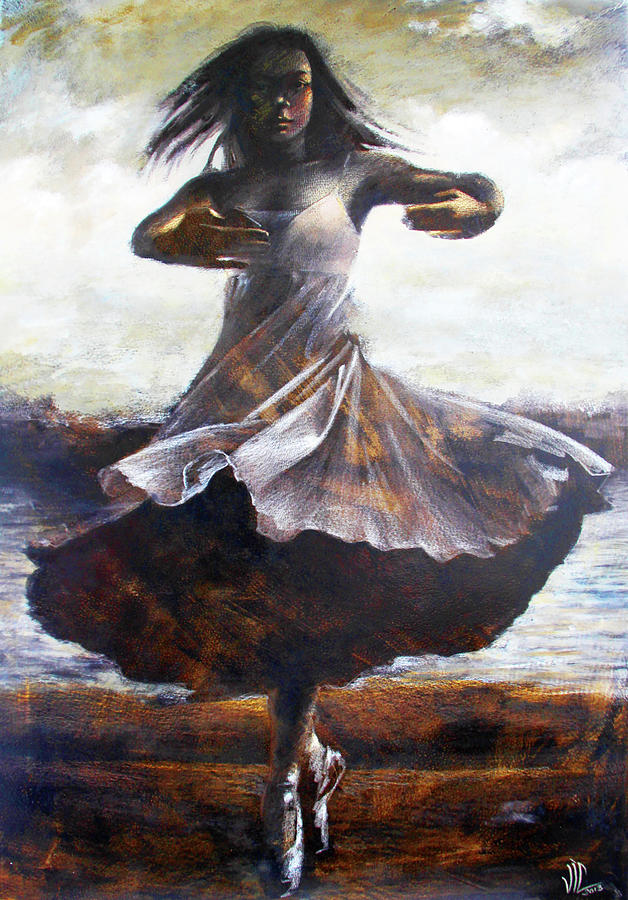 Dancer Grace and Movement ballet dancer art Painting by Vali Irina Ciobanu