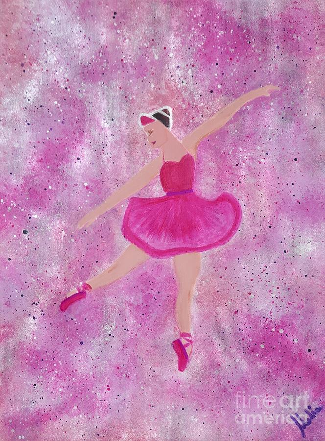 Ballerina in pink tutu Painting by Nadia Spagnolo