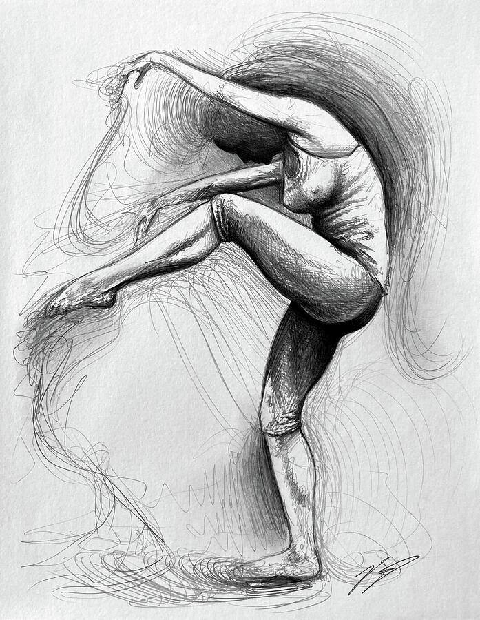 Dancer Study 32 Drawing by Michael Lightsey