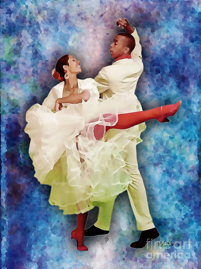 Portrait Digital Art - Dancers In Love by Walter Neal