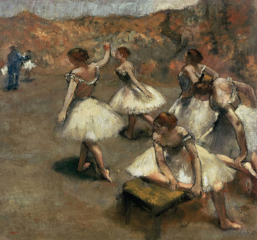 Edgar Degas Painting - Dancers on the stage by Edgar Degas by Mango Art