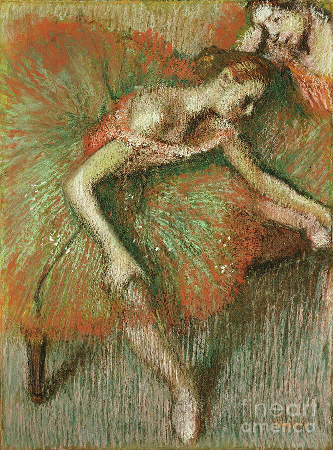 Edgar Degas Pastel - Dancers, pastel, 1899 by Edgar Degas by Edgar Degas