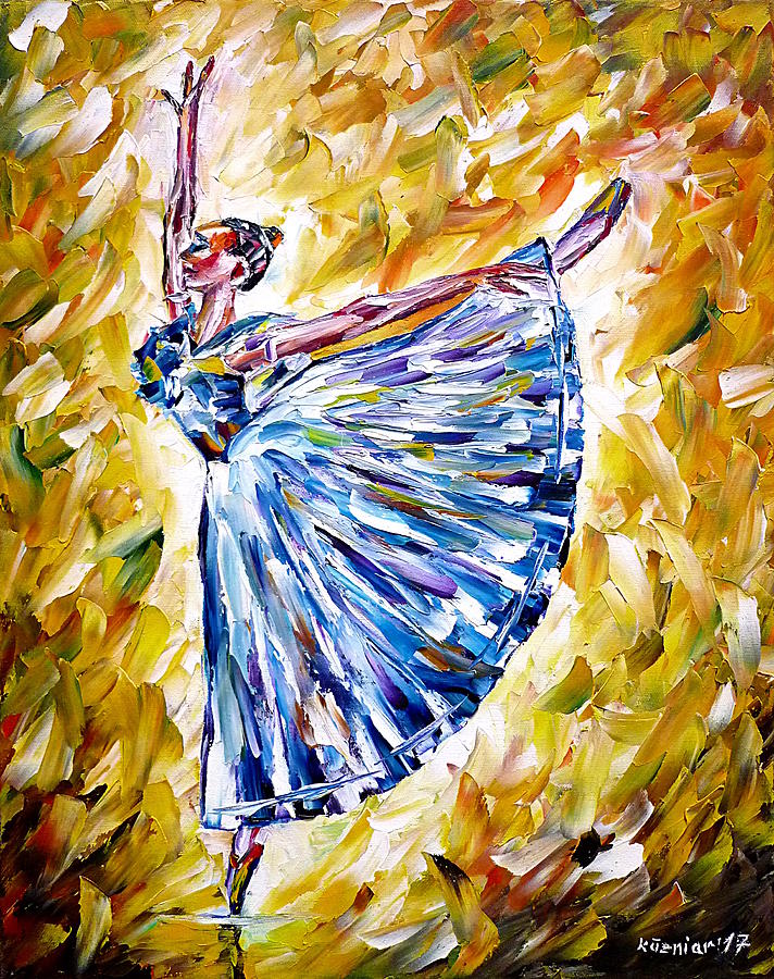 Dancing Ballerina Painting by Mirek Kuzniar