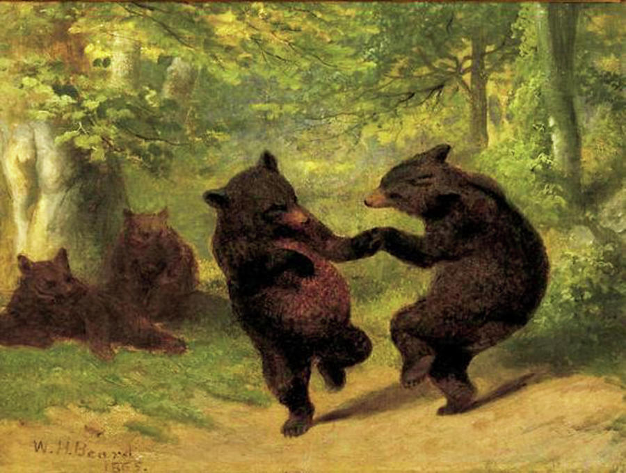 Animal Painting - Dancing Bears by William Holbrook Beard