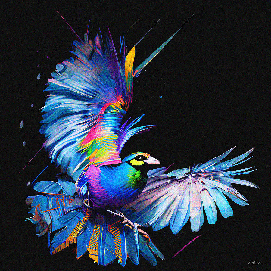 Dancing bird colorful Digital Art by Gali Gilor - Fine Art America