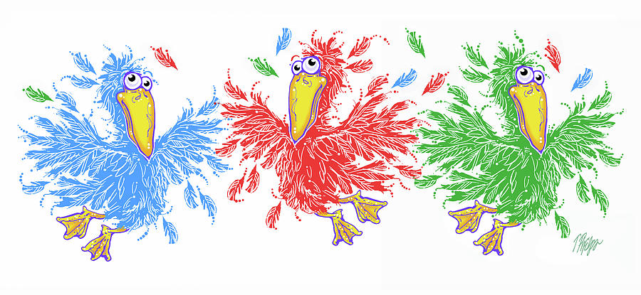 Three Dancing Birds Digital Art by Tim Phelps