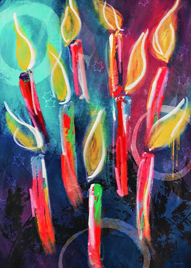 Dancing Candles- Art by Linda Woods Mixed Media by Linda Woods
