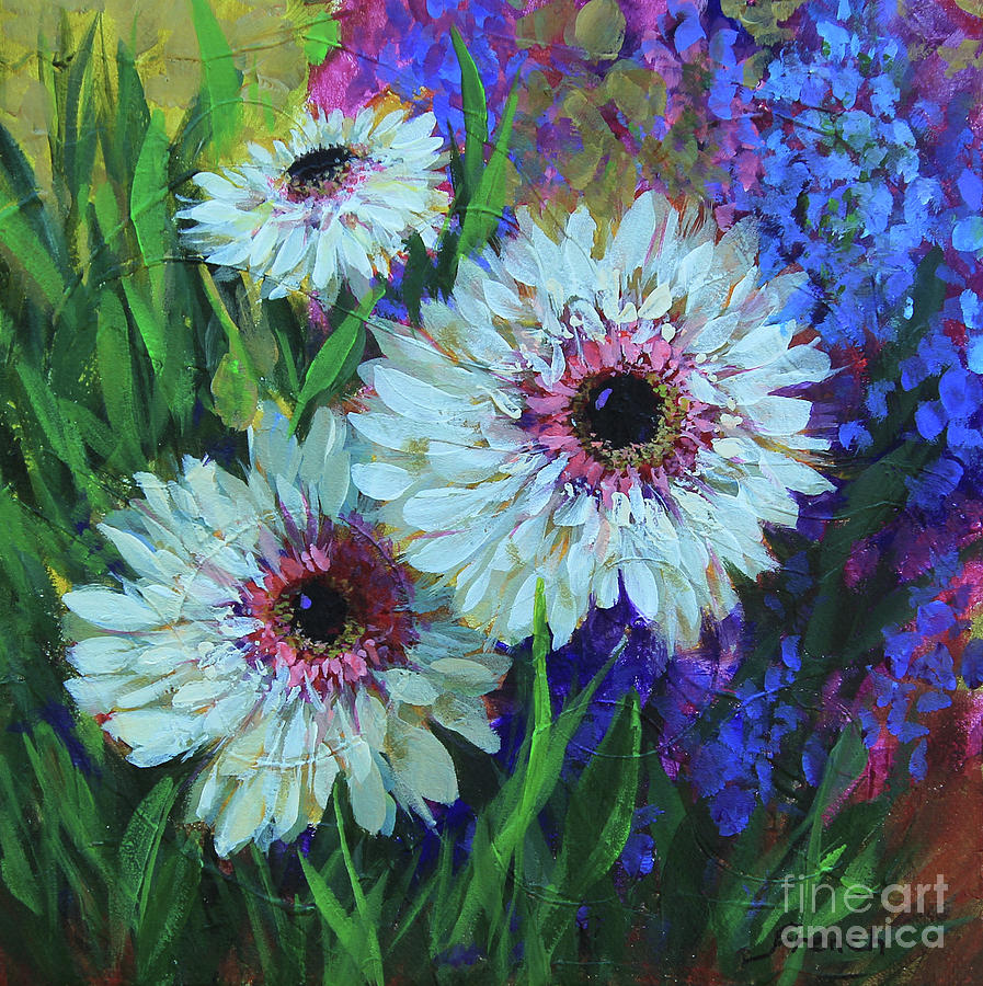 Dancing Daisies Painting by Jeanette French