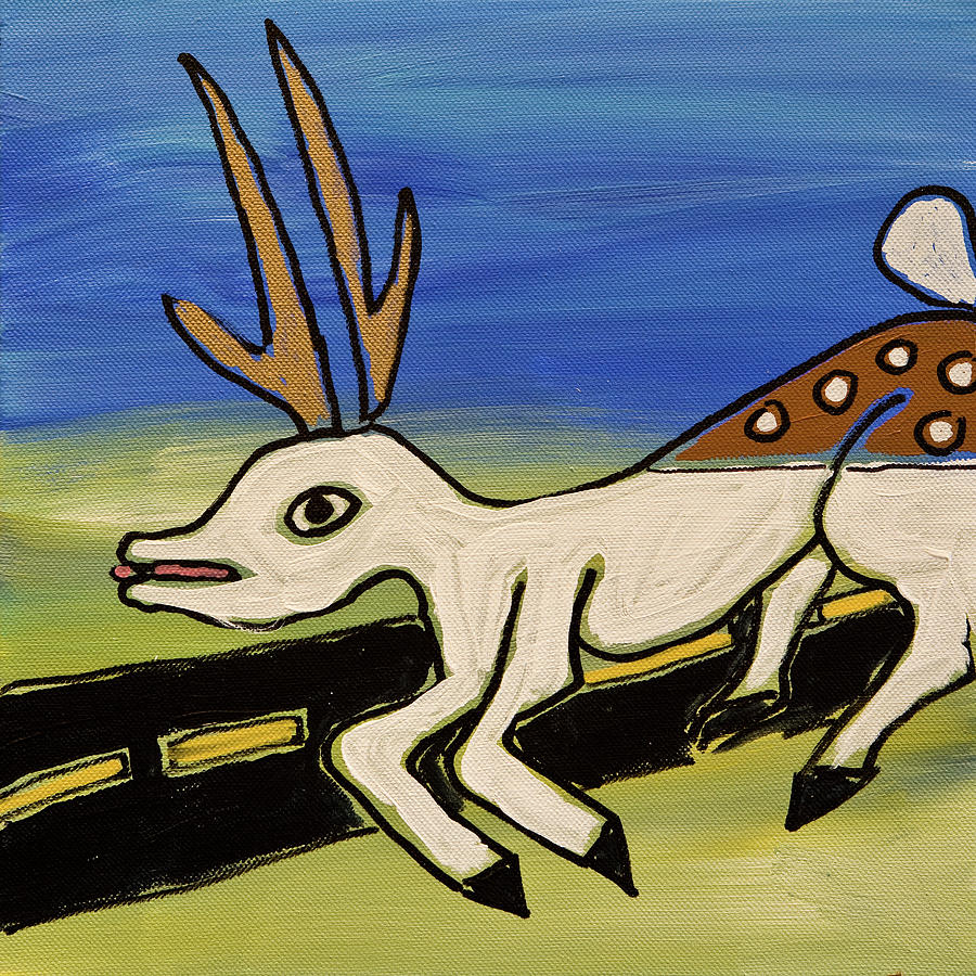 Deer Painting - Dancing Deer by Adu Gindy