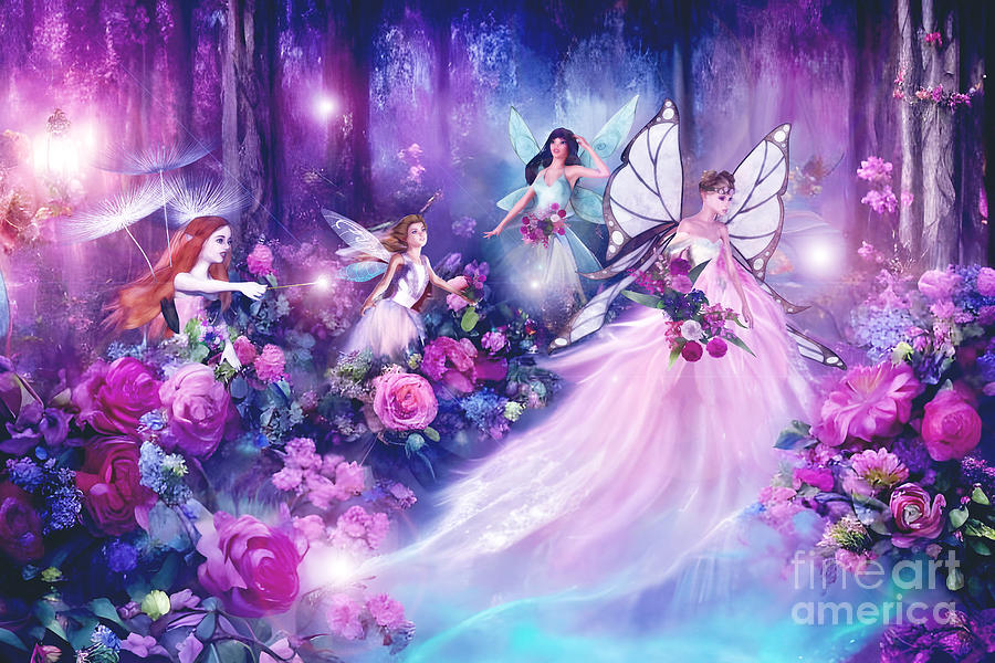 Fairy Digital Art - Dancing Fairies by Two Hivelys