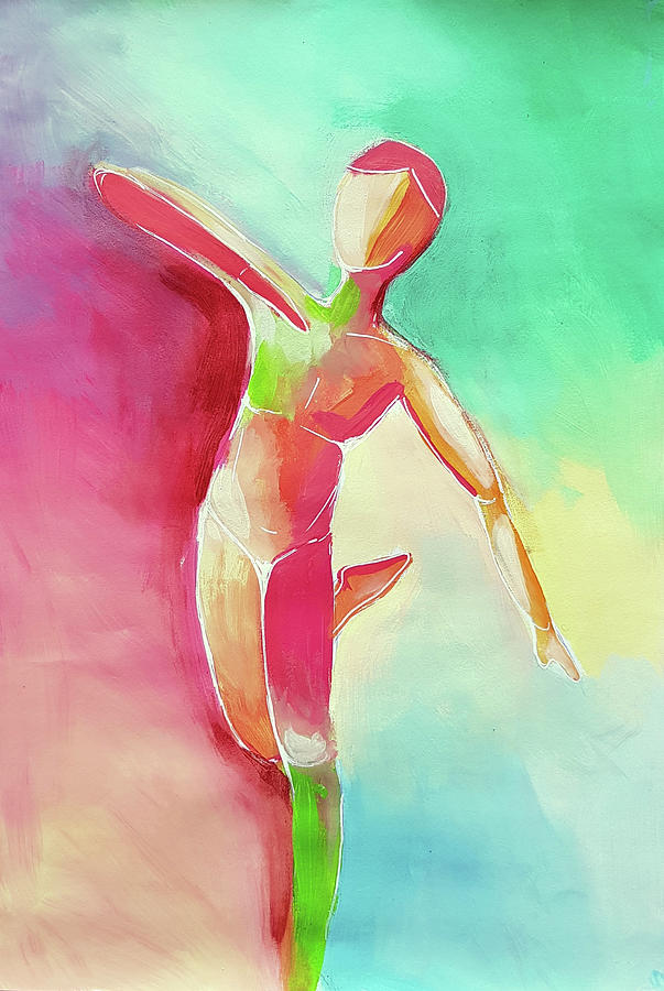 Dancing Female Nude I Painting by Nicole Tang