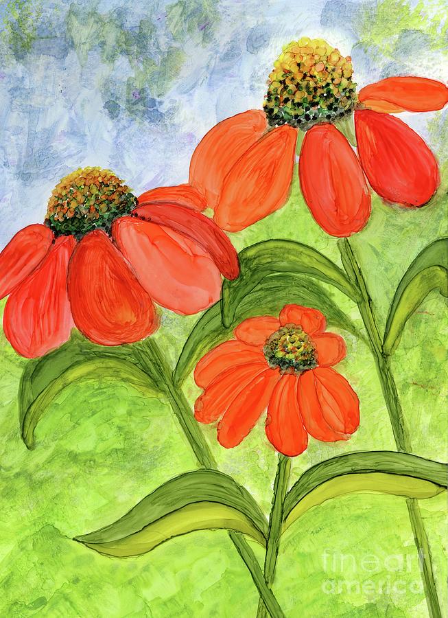 Dancing Flowers Painting by Julie Greene-Graham
