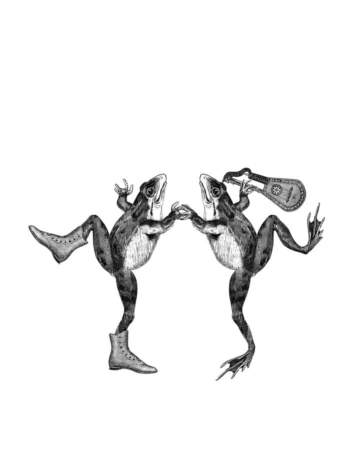 Frog Digital Art - Dancing Frogs by Madame Memento