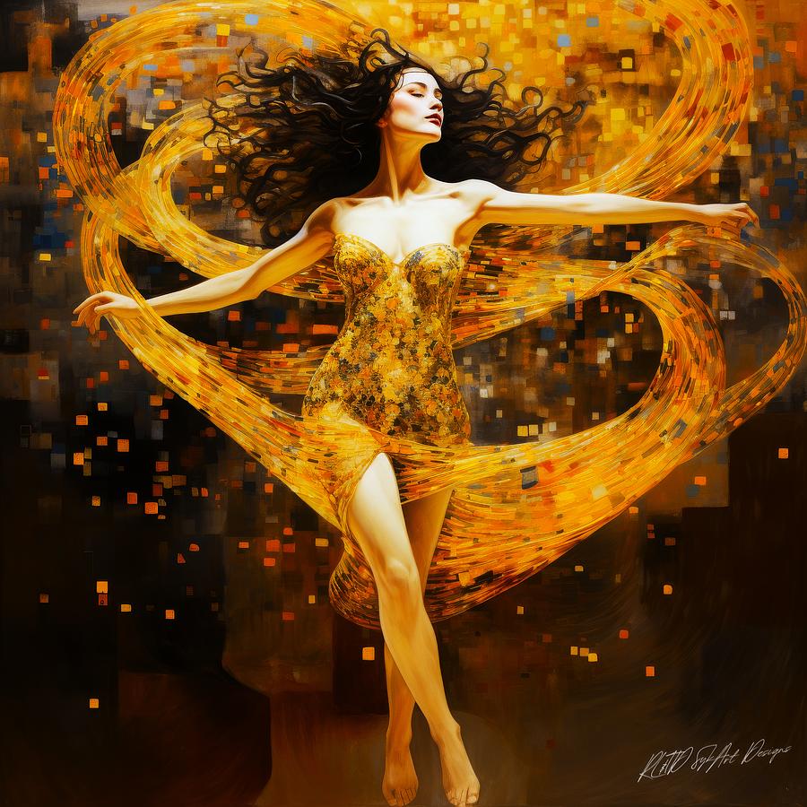 Dancing Girl- Golden Dancebug Digital Art by Sykart Designs - Fine Art ...