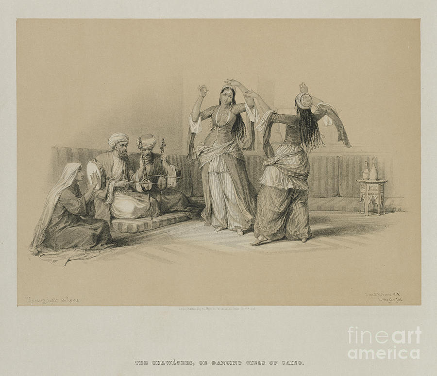 Dancing Girls At Cairo, 1849 R1 Drawing