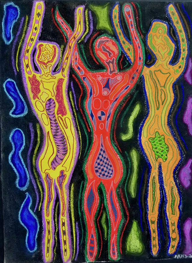 Dancing Goddesses Painting by Monica Habib