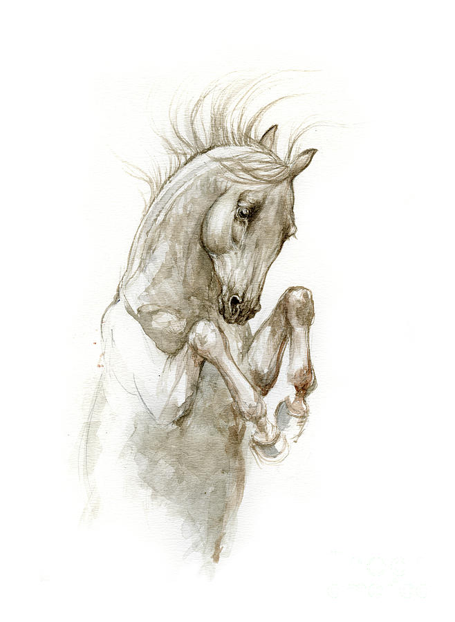 Horse Painting - Dancing horse 2019 05 13 by Ang El