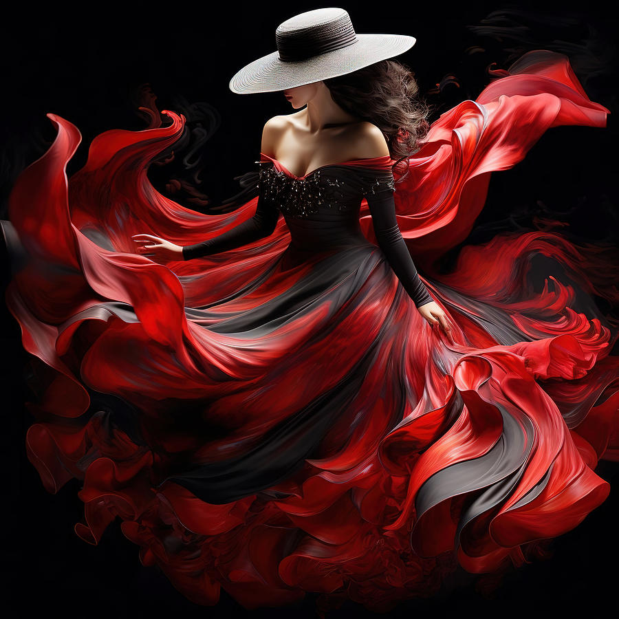 Dancing In Red Digital Art by Athena Mckinzie