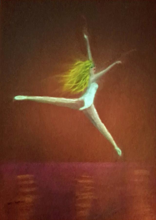 Sports Painting - Dancing in the air by Lucia Waterson