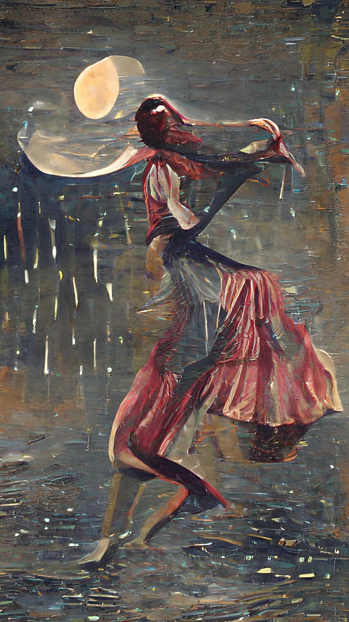 Dancing in the Moon Rain Digital Art by Vennie Kocsis
