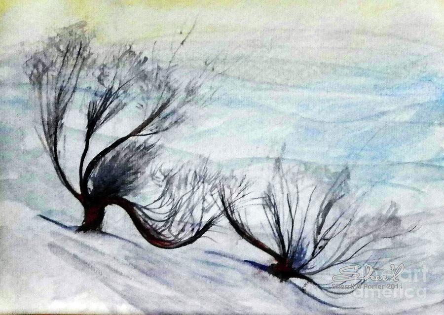 Dancing in the Snow Painting by Sherril Porter