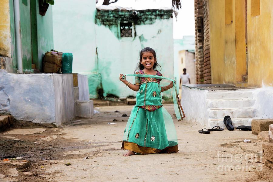 Indian Girl Photograph - Dancing In The Street by Tim Gainey