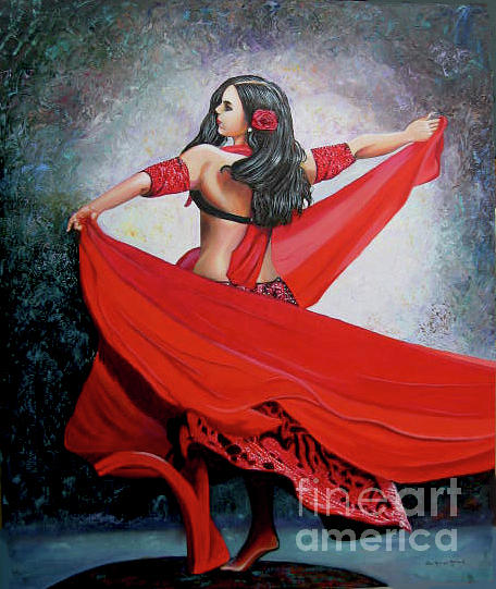 Belly Dancing Painting - Dancing Lady by Jose Manuel Abraham