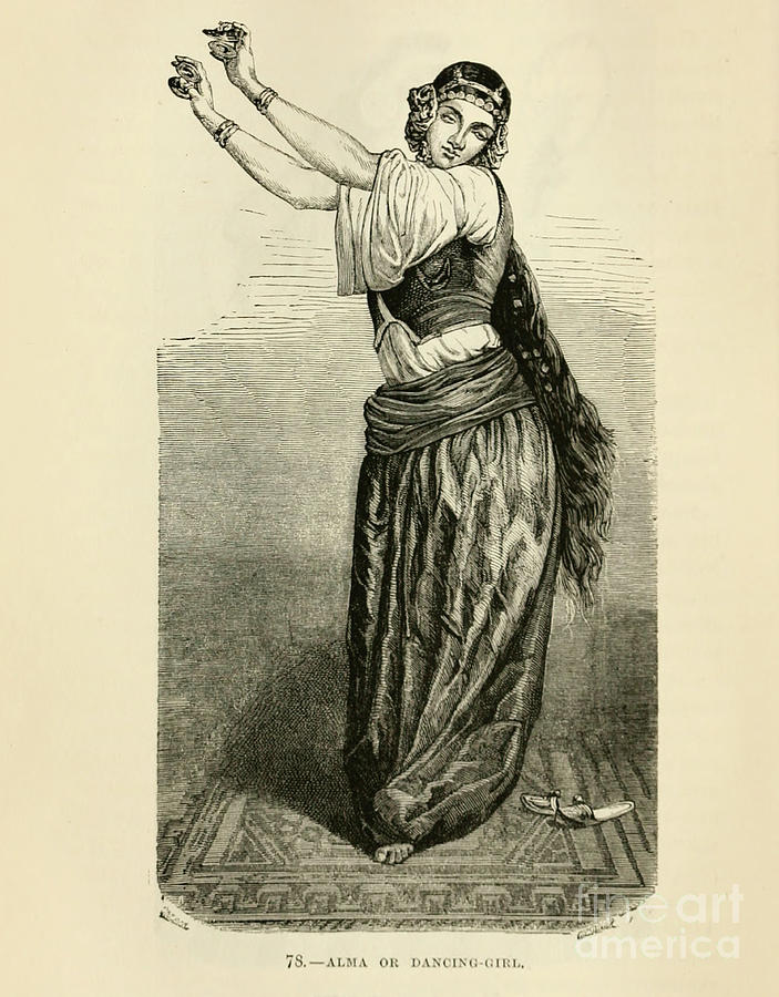 Vintage Drawing - Dancing Lady of Cairo 1872 z2 by Historic illustrations