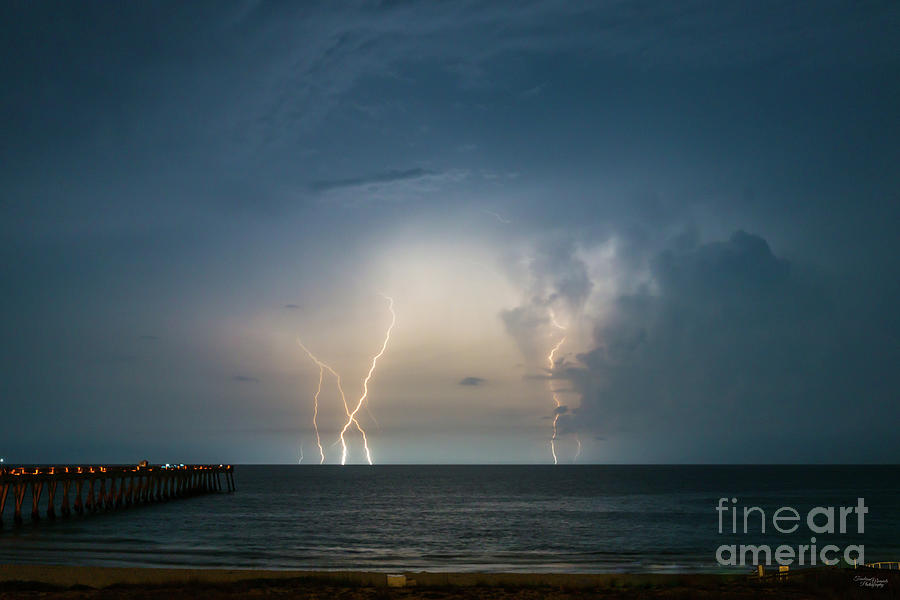 Dancing Lightning Navarre Beach Photograph by Jennifer White