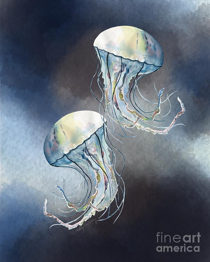 Dancing of Jellyfish 2 Painting by Melly Terpening