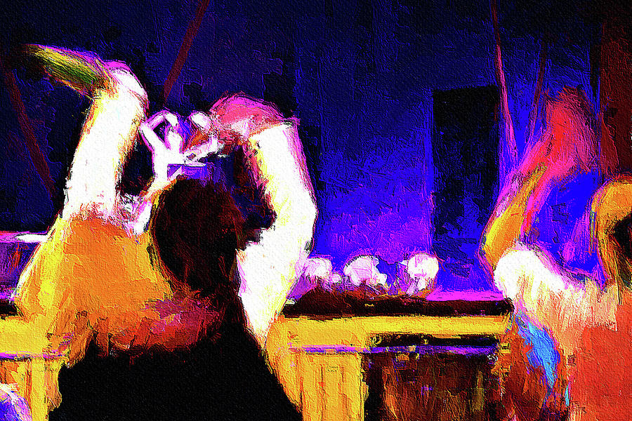 Dancing on Fremont Street Experience, Las Vegas Mixed Media by Tatiana Travelways