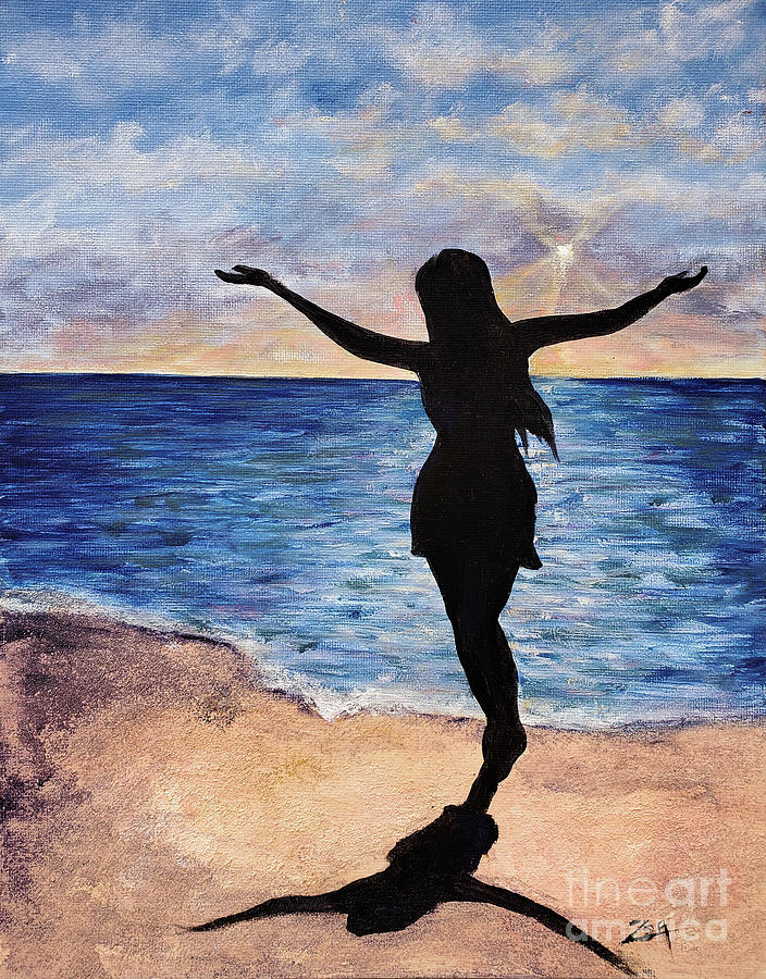 Dancing On the Beach Mixed Media by Zan Savage