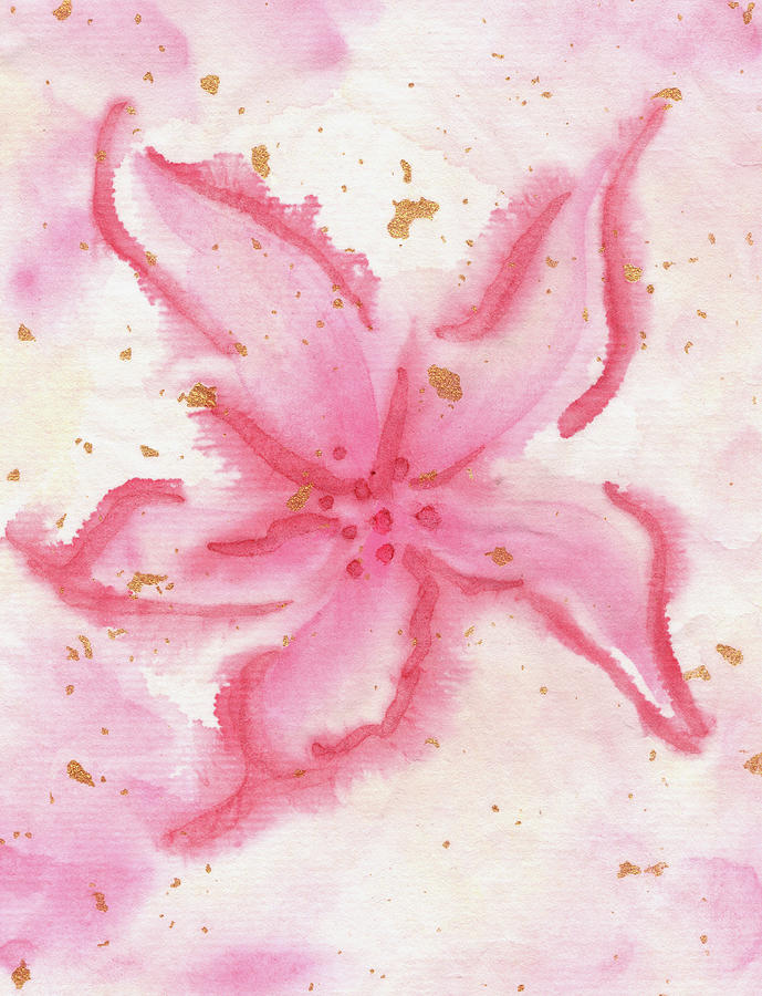 Dancing Poinsettia Star Flower Painting by Anne Nordhaus-Bike