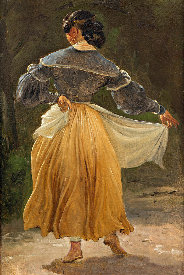 Dancing Roman woman Painting by Wilhelm Marstrand