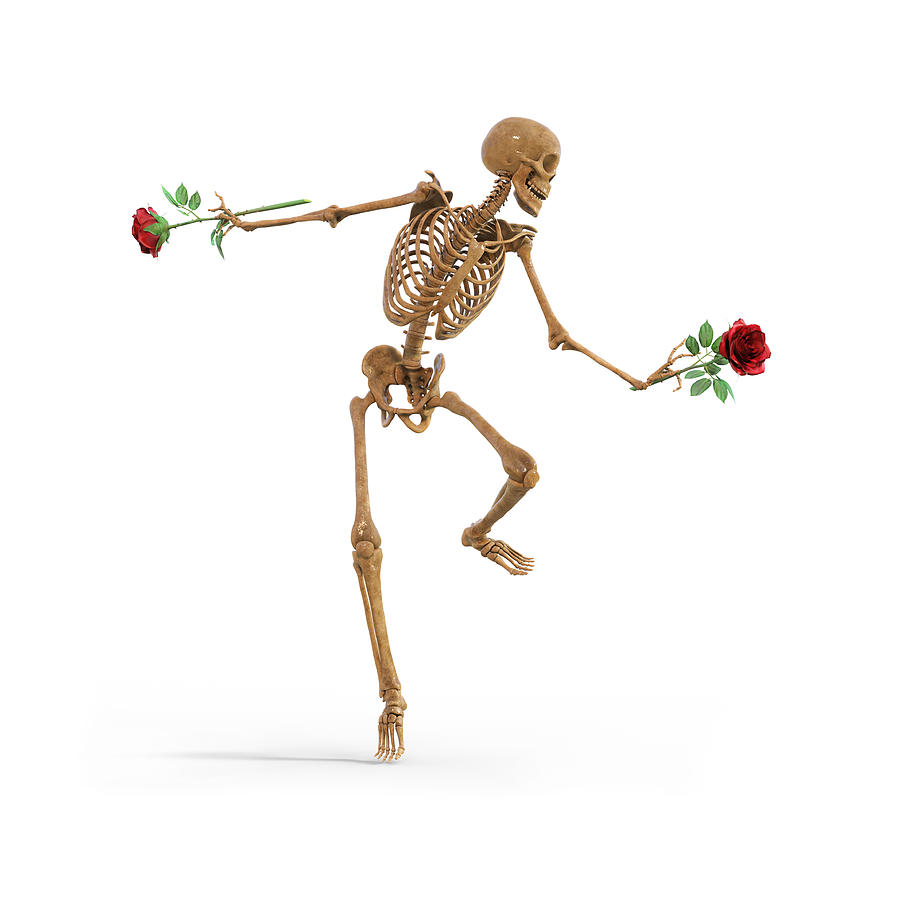 Dancing Rose Skeleton Digital Art