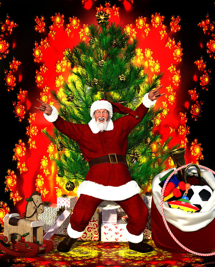 Dancing Santa Claus For Christmas Holiday 2 Digital Art