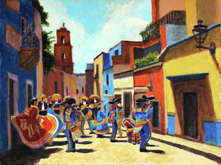 Dancing to the Mariachis Painting by David Zimmerman