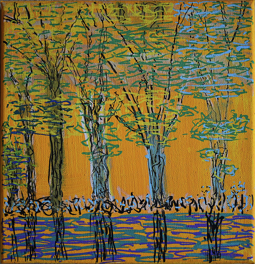 Dancing Trees Painting by Pam Roth OMara