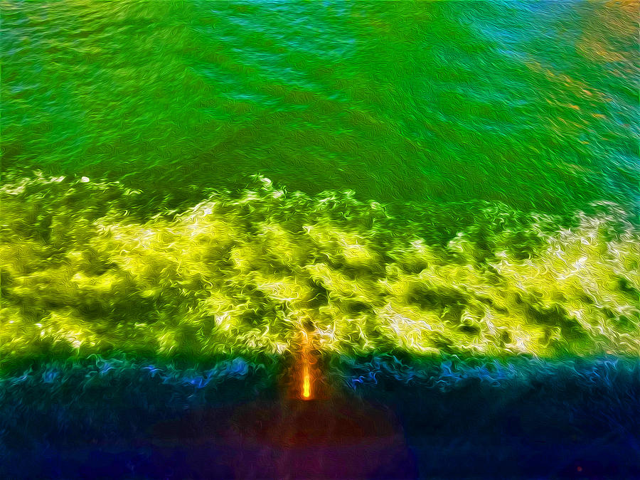 Dancing Waters 2 Tranquille Green Digital Art by Aldane Wynter