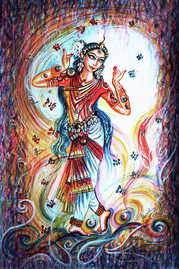 Butterfly Painting - Dancing with butterflies by Harsh Malik