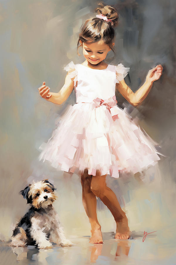 Dancing with Mr. Puddles Painting by Greg Collins