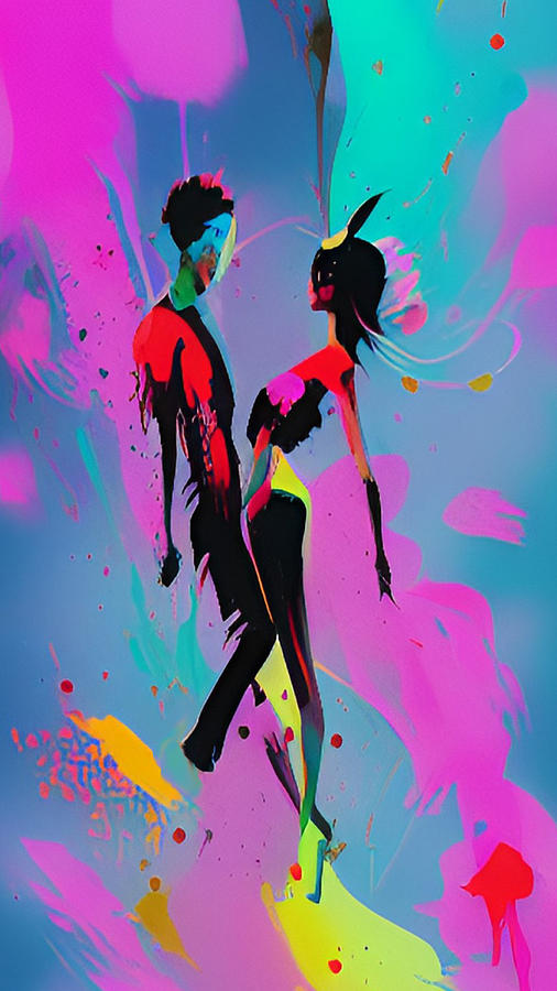 Dancing with My Love - Abstract Digital Art by Ronald Mills