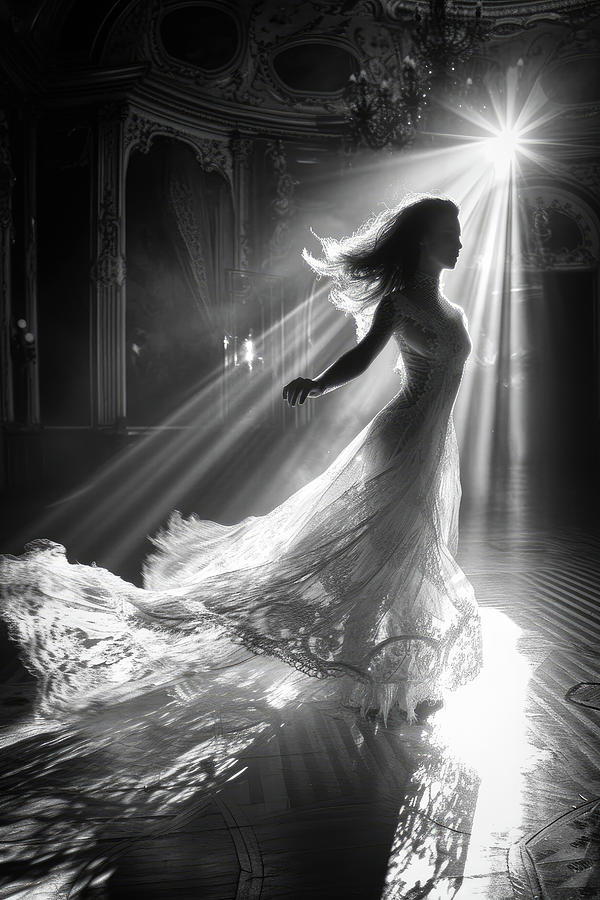 Dancing Woman 01 Black and White Digital Art by Matthias Hauser