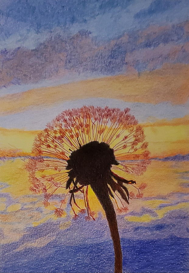 Dandelion Dreams at Dawn Painting by Kathy Crockett