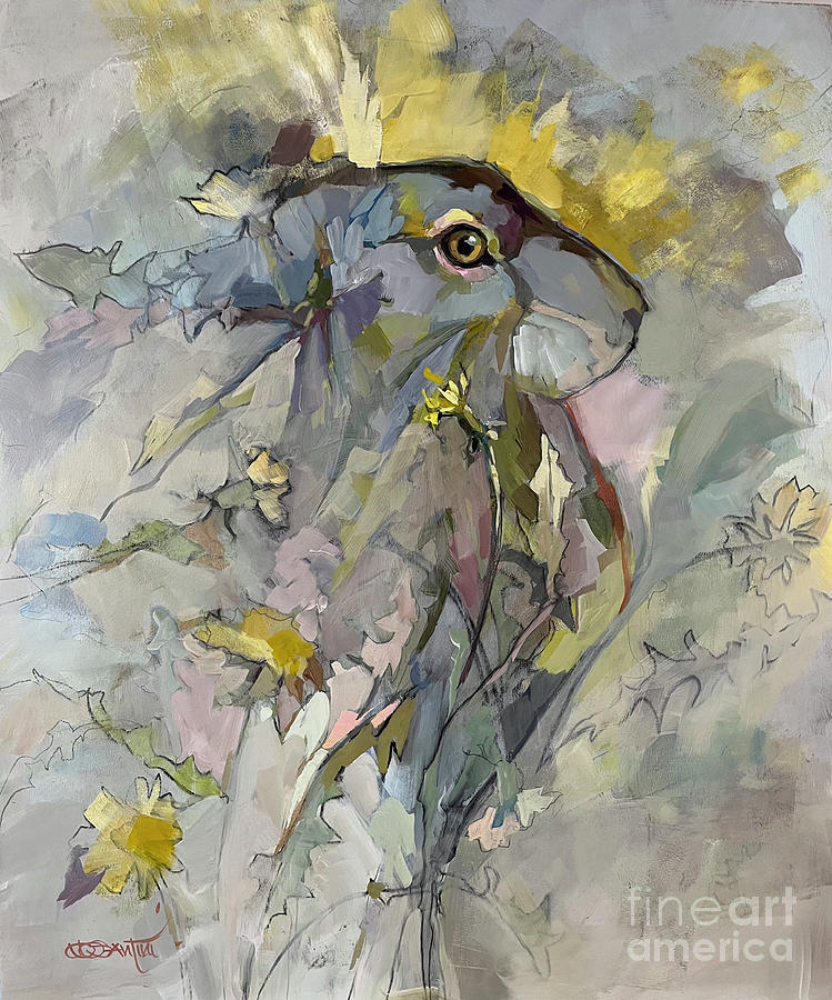 Rabbit Painting - Dandelion by Kimberly Santini